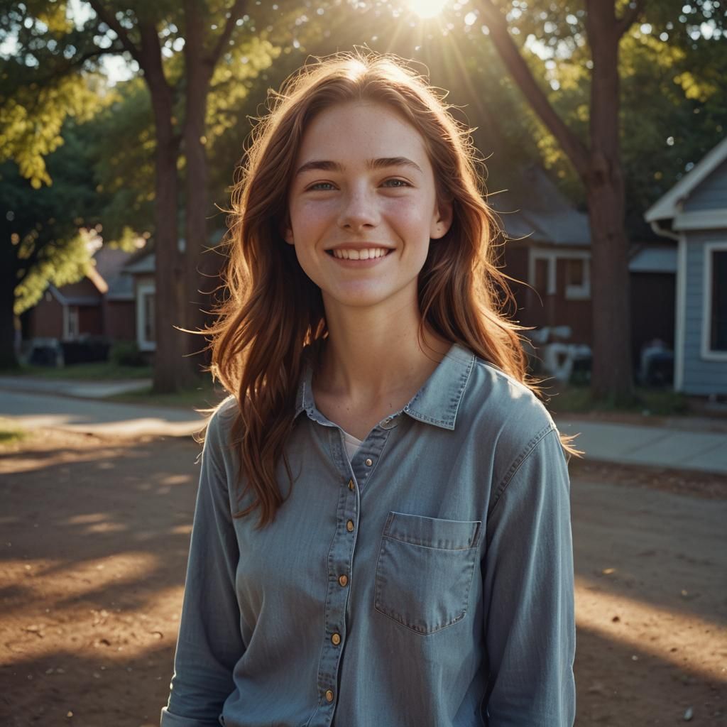 Teen Girl Portrait with Natural Cinematic Lighting