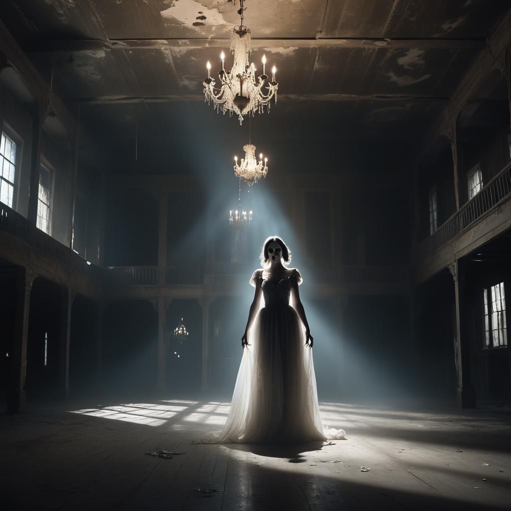 Eerie Ghostly Spirit in Abandoned Dance Hall