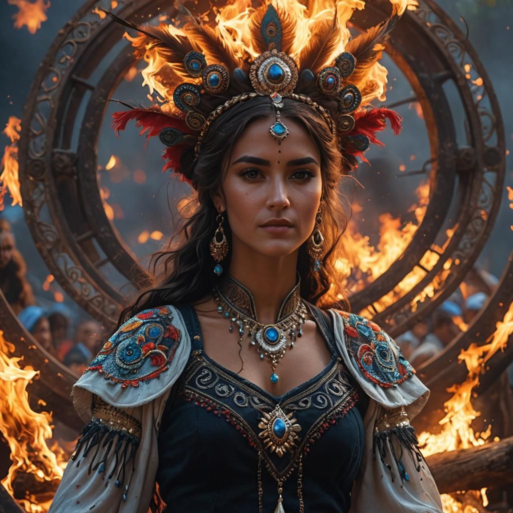 Gypsy Dancer Portrait in Hyperrealistic Style