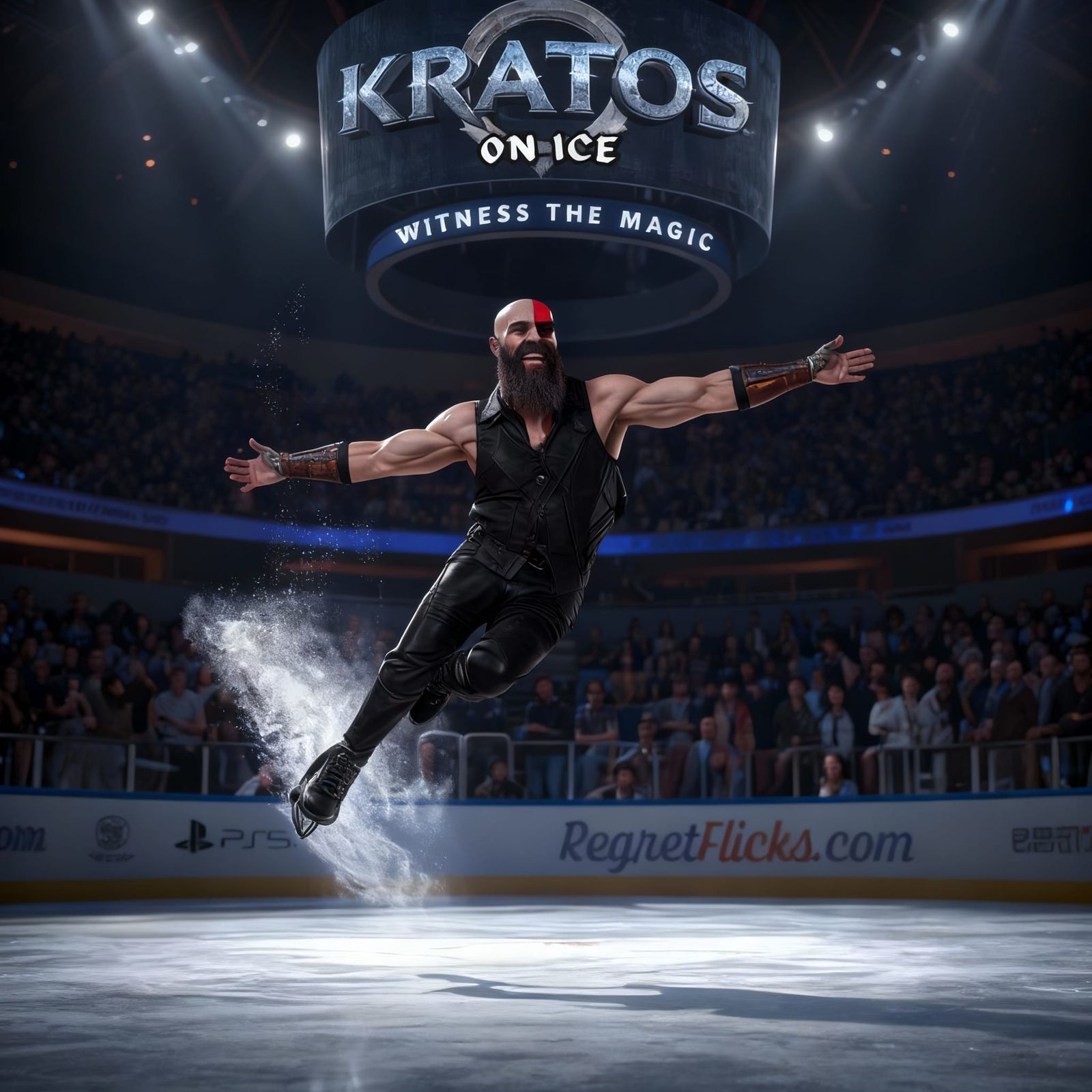 Detailed 3D Render of Arena Scene with Enhanced Lighting