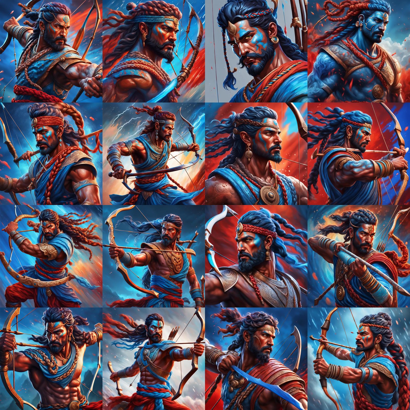 Rudra: Vedic Storm God Archer in Hyperrealistic Style