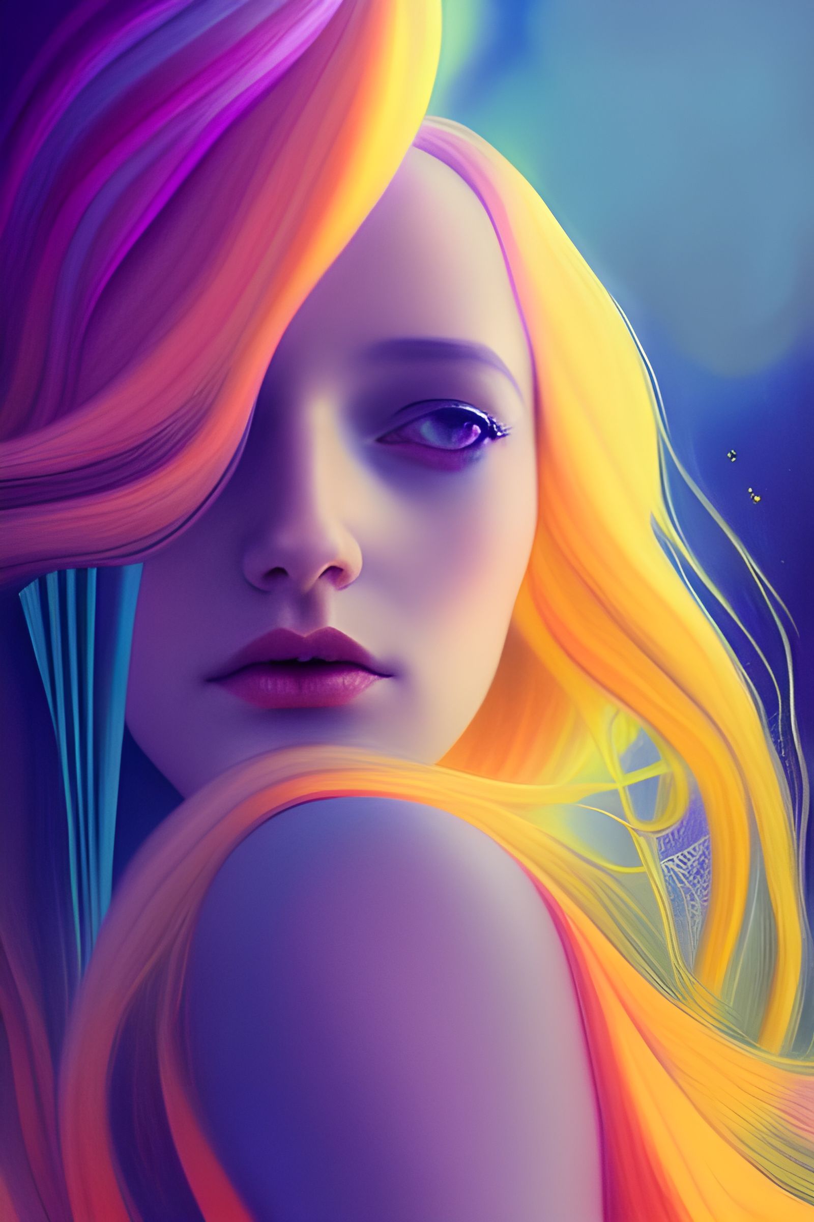 Tessa Violet Portrait in Maximalist Oil Painting Style