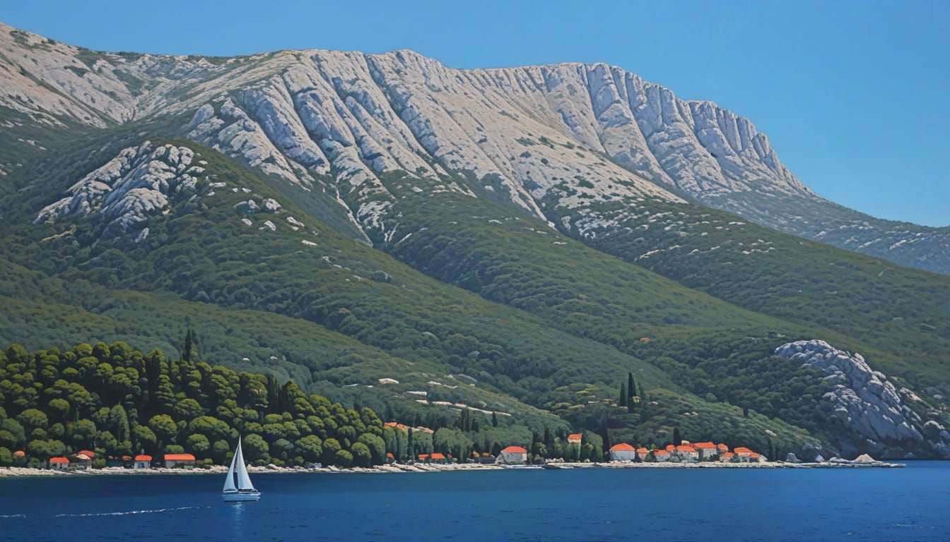 Croatian Adriatic Coast in Impressionist Oil Painting