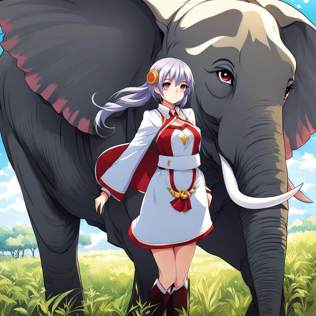 Anime-Style Elephant Girl in Manga Key Visual