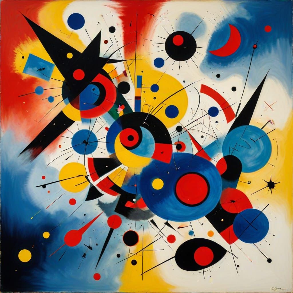 Vibrant Colors and Geometric Forms Entwined in Harmonious Ch...