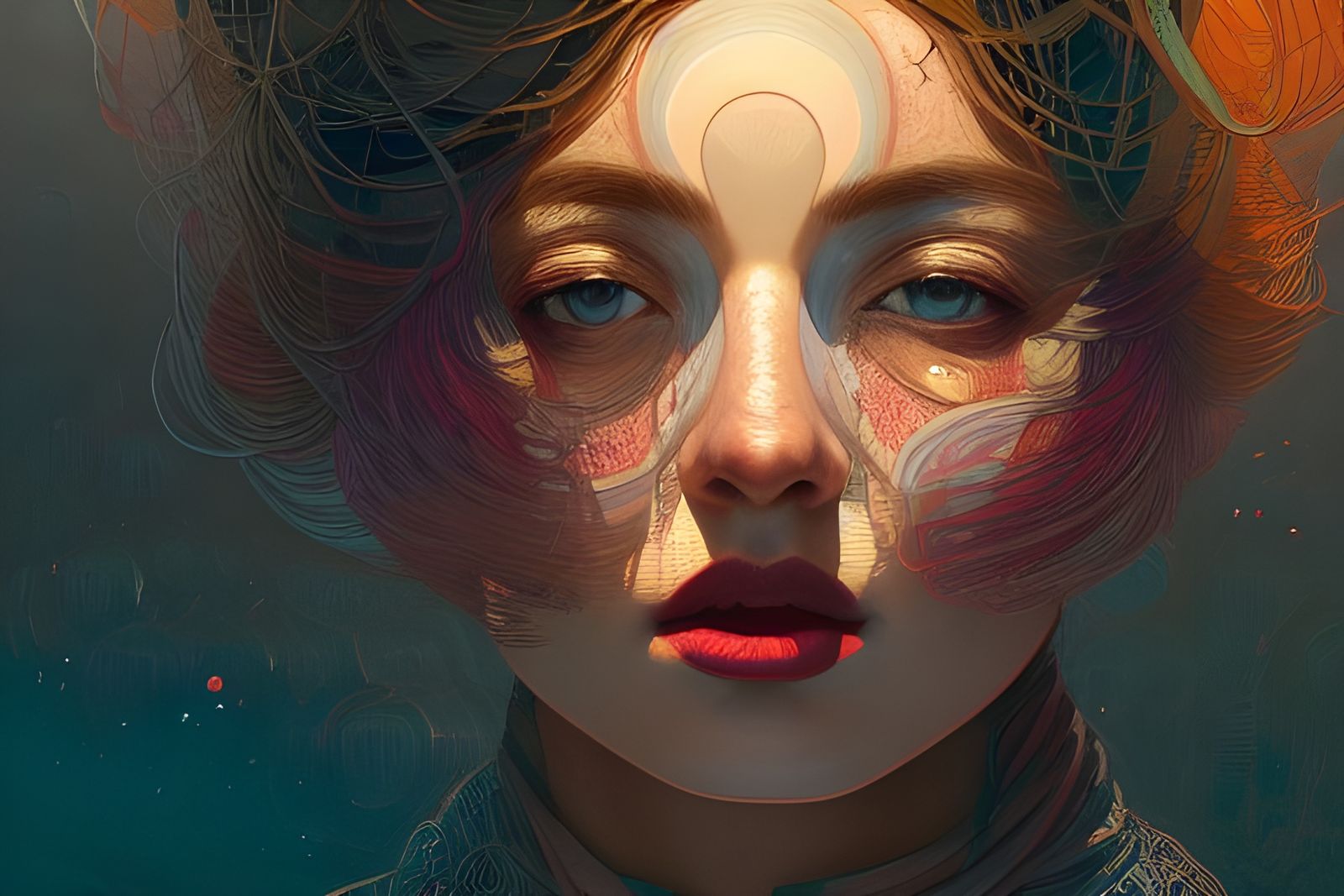 Detailed Portrait Inspired by Romanticism and Expressionism