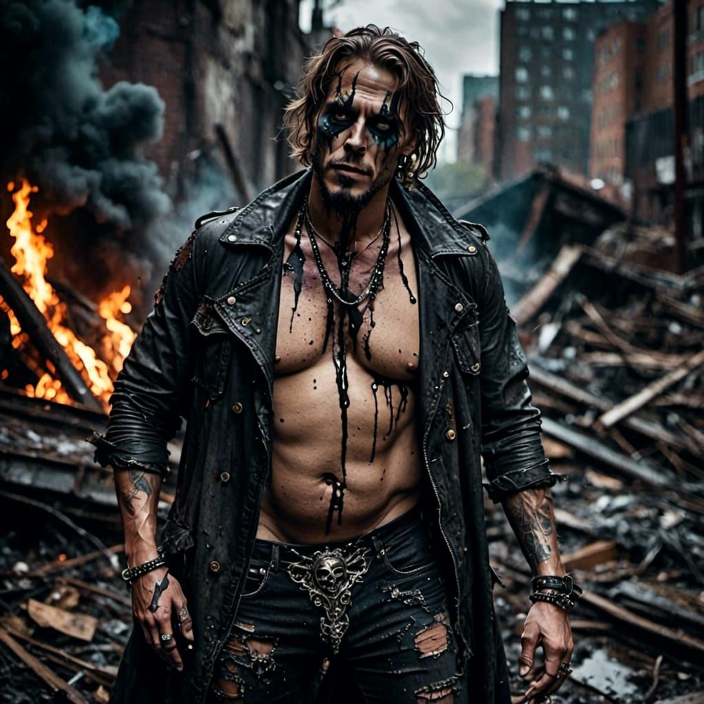 Curvy Gorgeous Man with Dark Goo Aesthetic