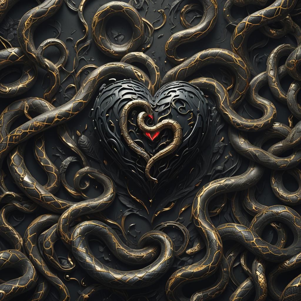 Fantastical Snake Heart in Detailed Matte Painting