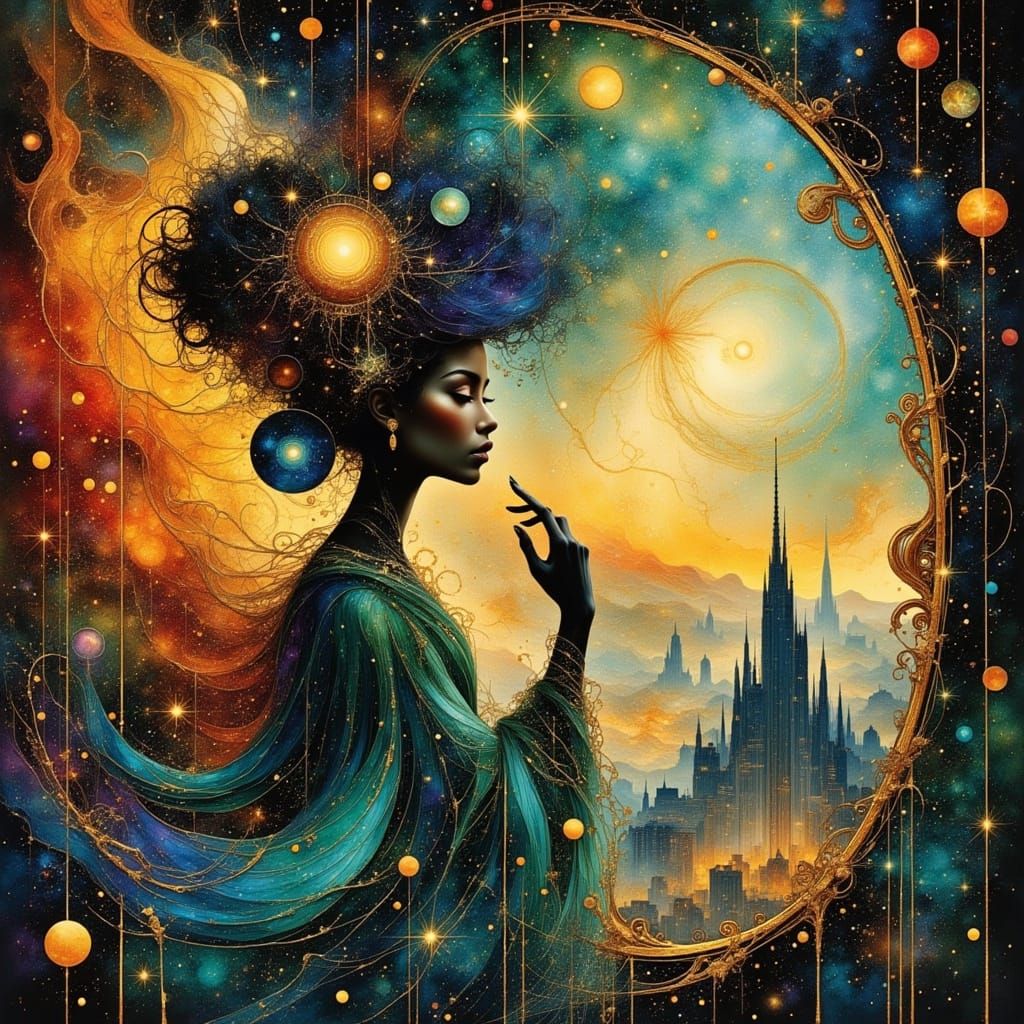 Art Nouveau Starship Among the Stars