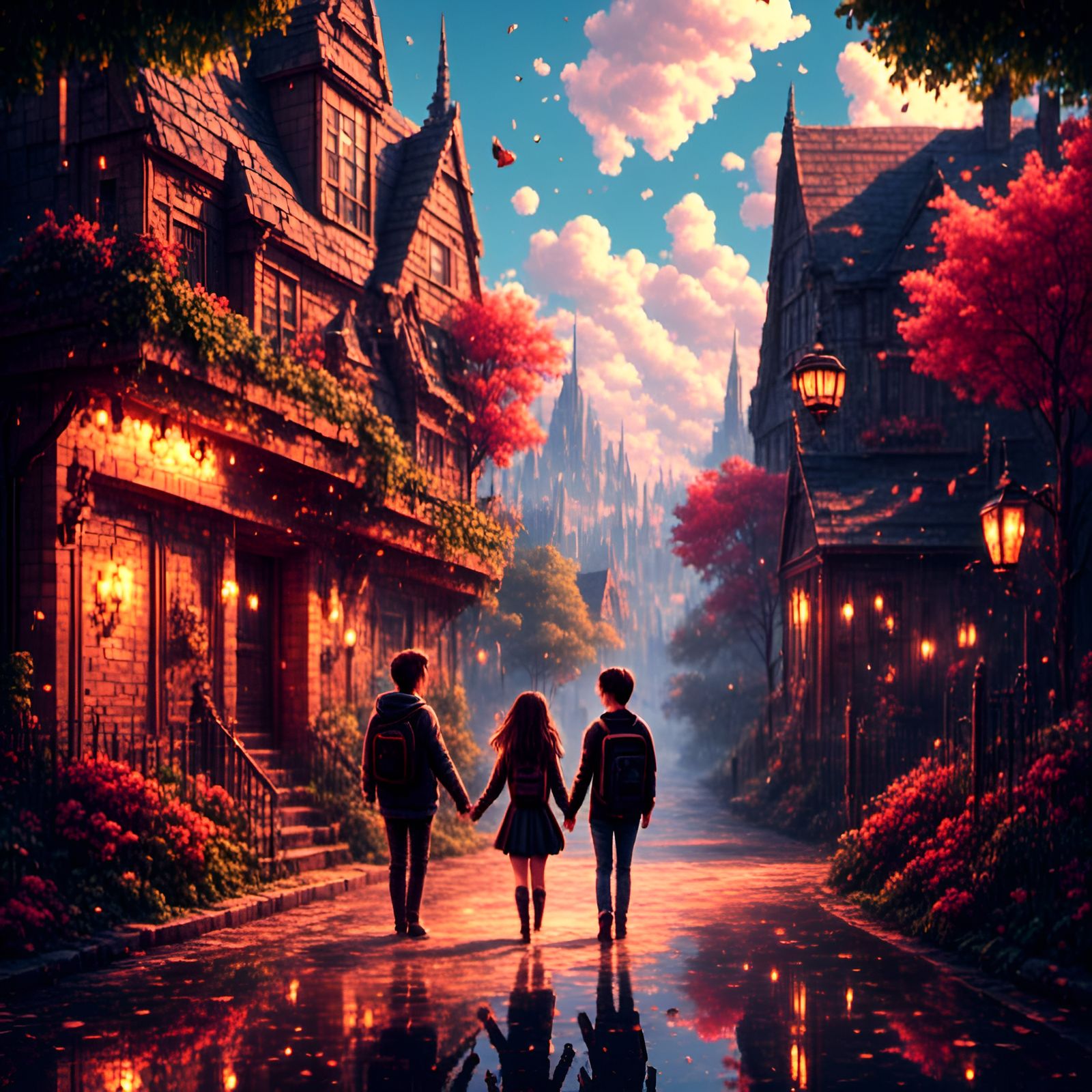 Nostalgic 90s Pixel Art of Two Lovers