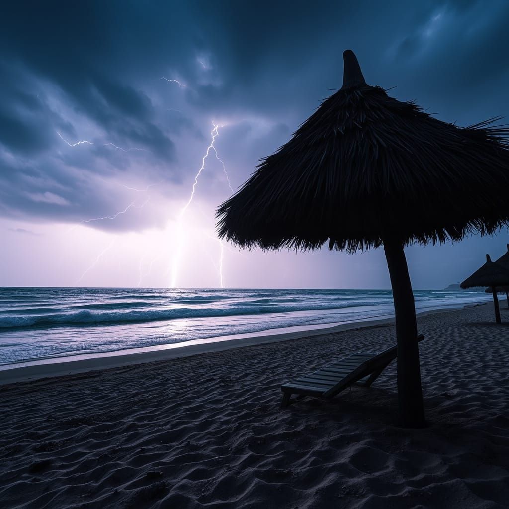 Dramatic Beach Thunderstorm Landscape