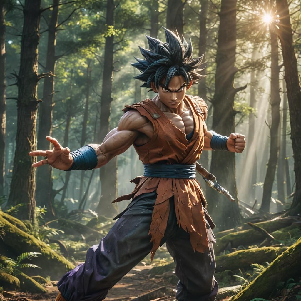 Dragon Ball Warrior in Mystical Forest, Studio Trigger Style