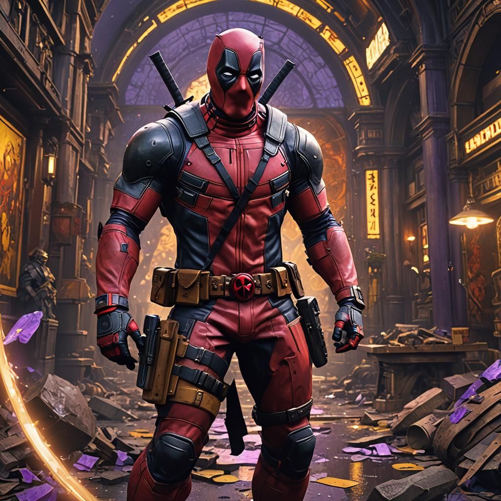 Deadpool Dark Fantasy Concept Art in 8k