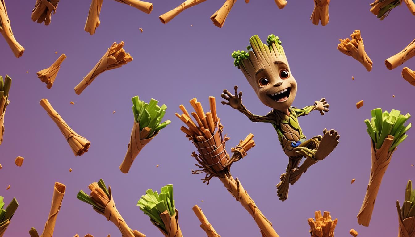 Groot Enjoys a Drumstick: 3D Disney-Pixar Art