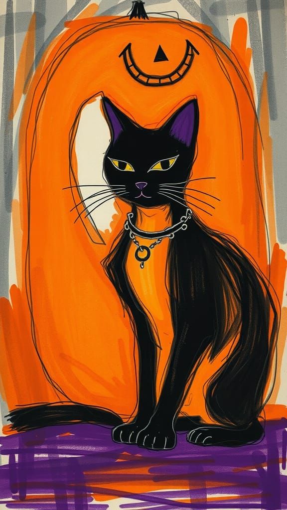 Child's Surreal Halloween Fantasy Drawing