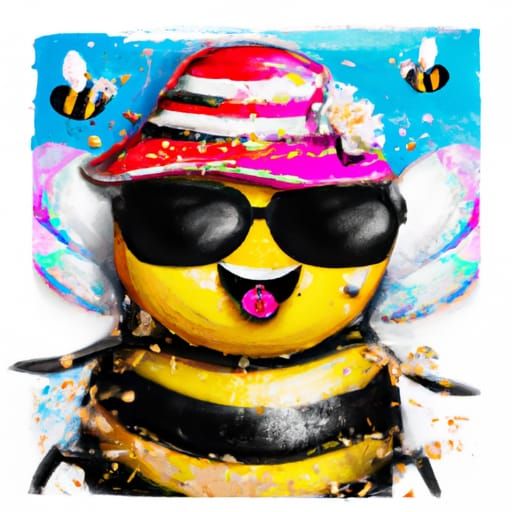 Bumblebee Beach Vacation Graffiti Art