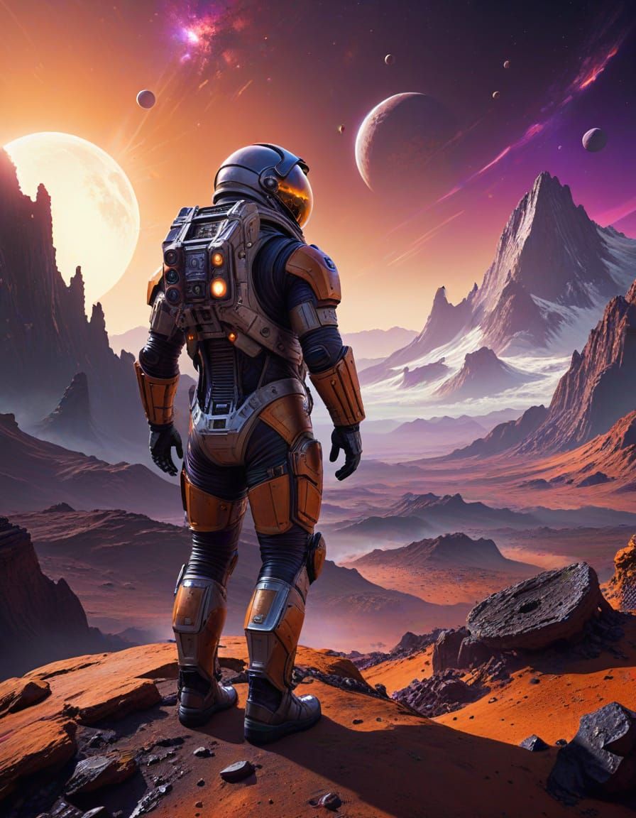 Astronauts on a Distant Planet in Photorealistic Space Explo...