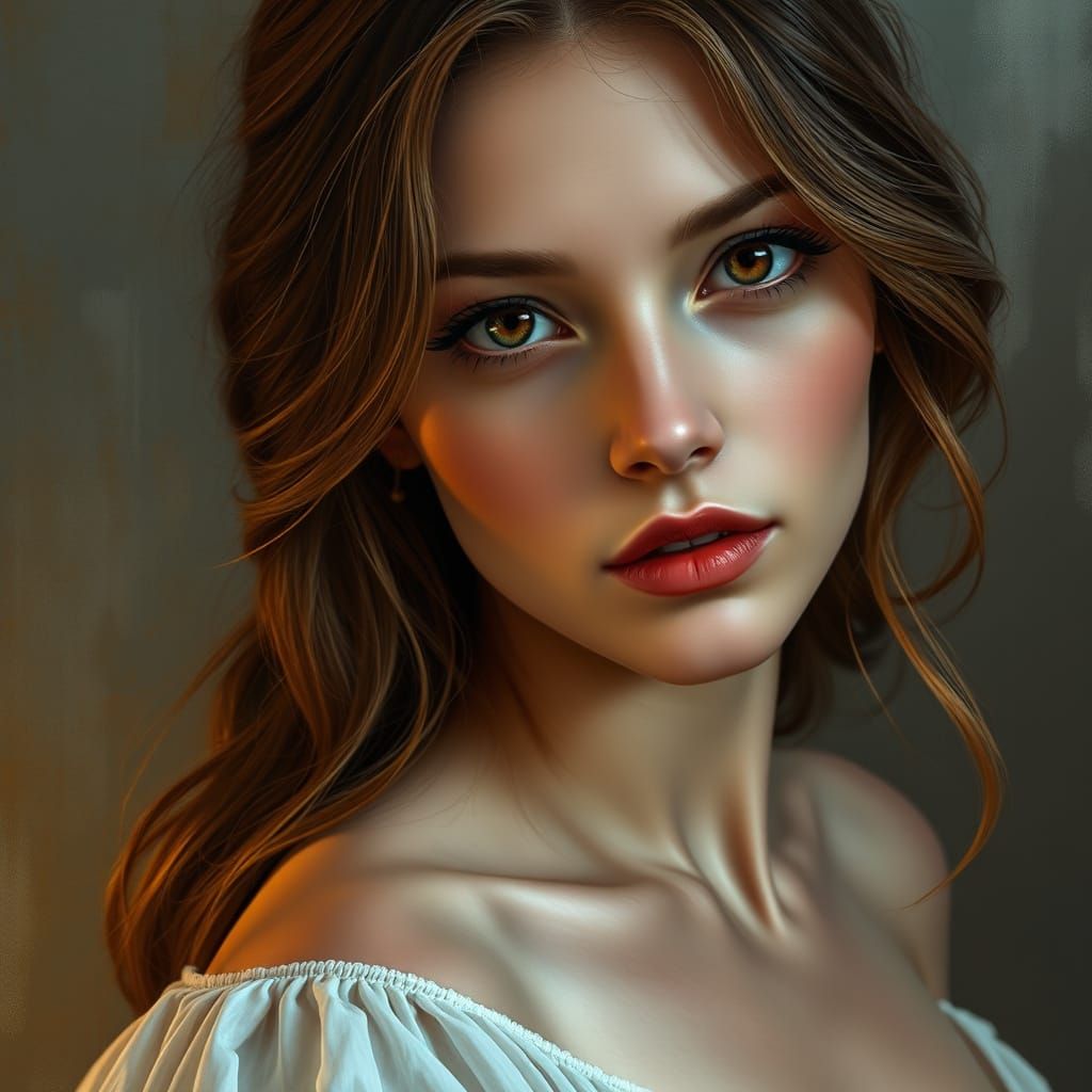 Ethereal Beauty in Classical Oil Style