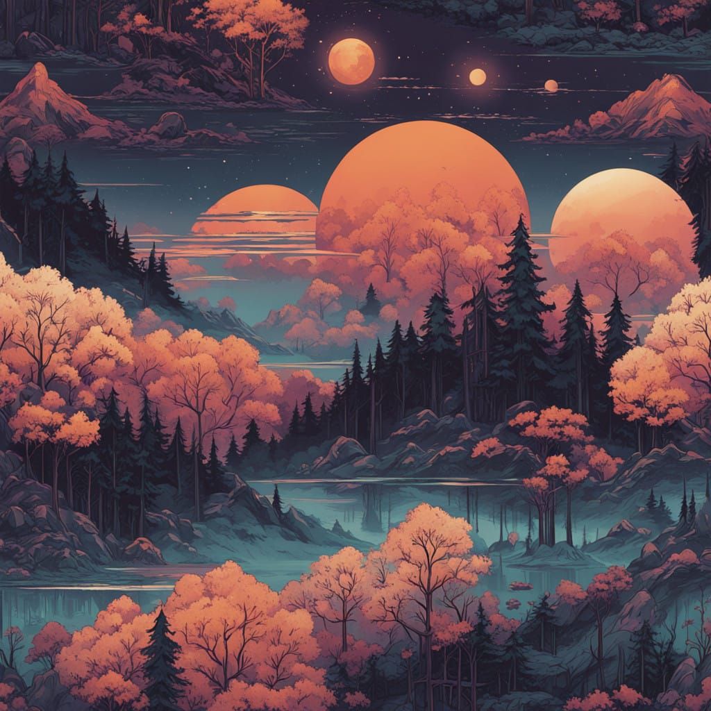 Celestial Bloom in a Mystical Forest