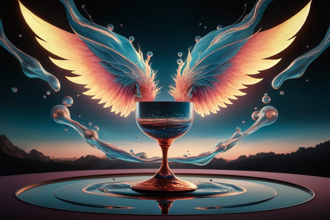 Glowwings Against an Inky-Blue Sky of Liquified Stars