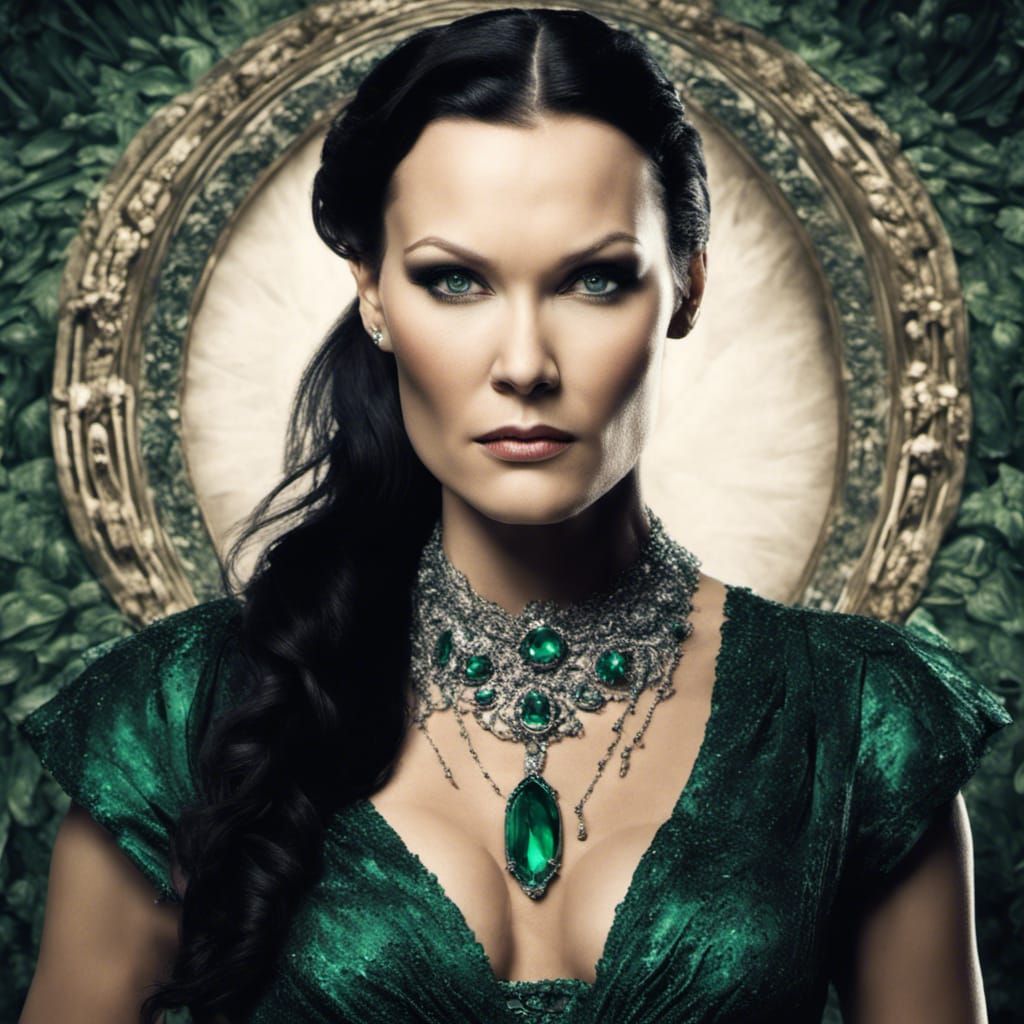 Tarja Turunen in Emerald Dress, Old Hollywood Portrait