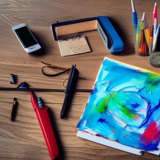 Hyperrealistic Messy Desk with Pen and Paper