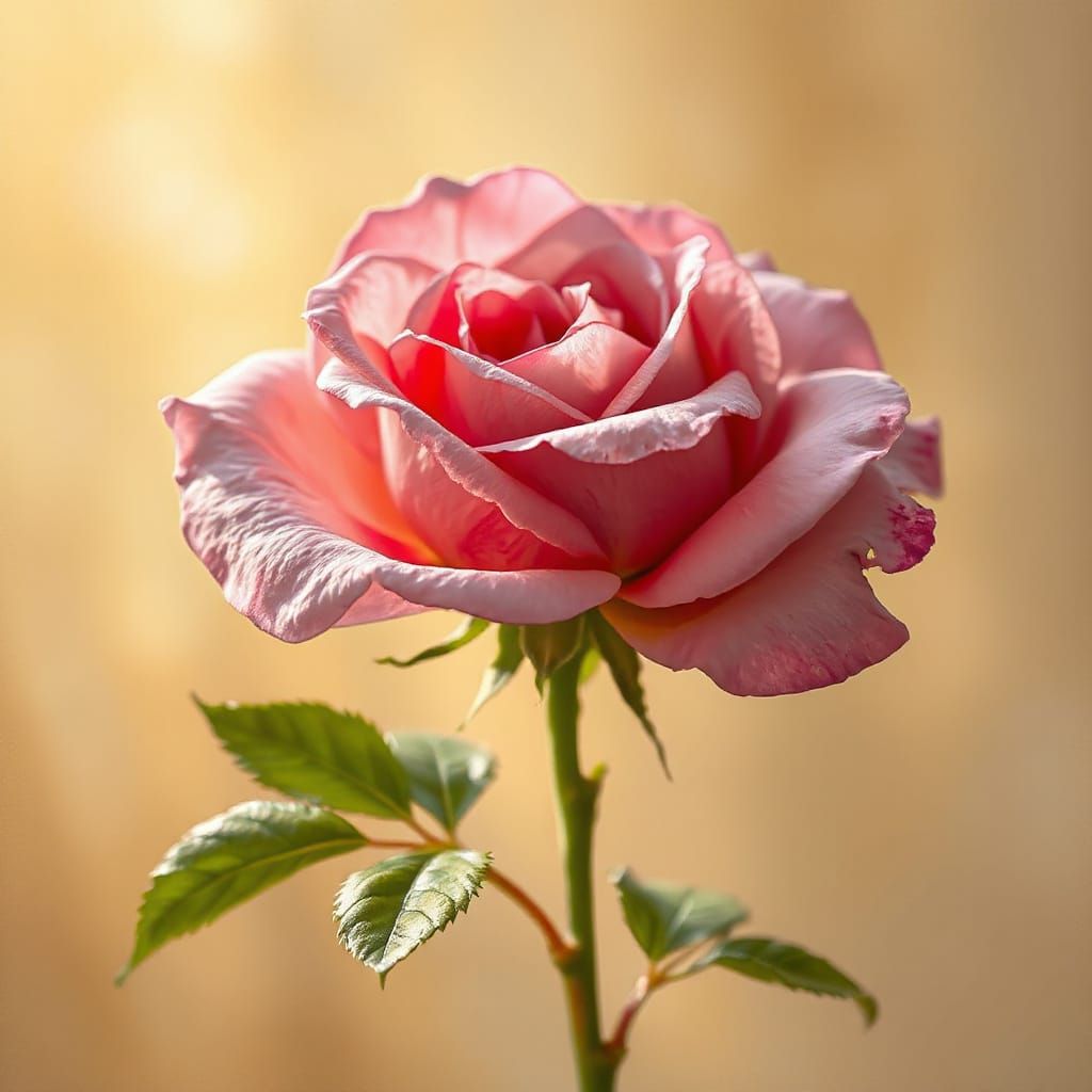 Delicate Rose Bloom in Golden Light