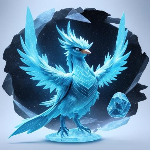 Astral Holographic Articuno Pokemon Illustration