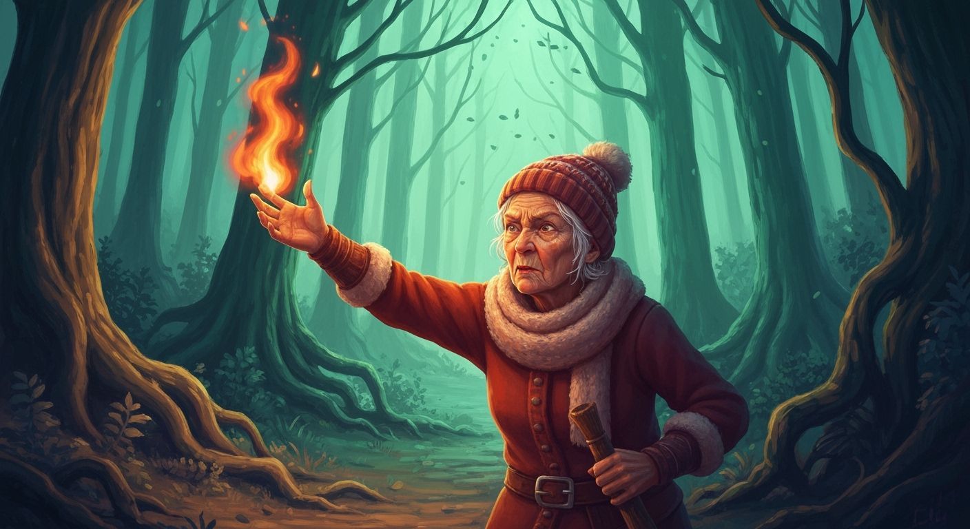 Grandmother Learns Fire Breathing in Mystical Forest