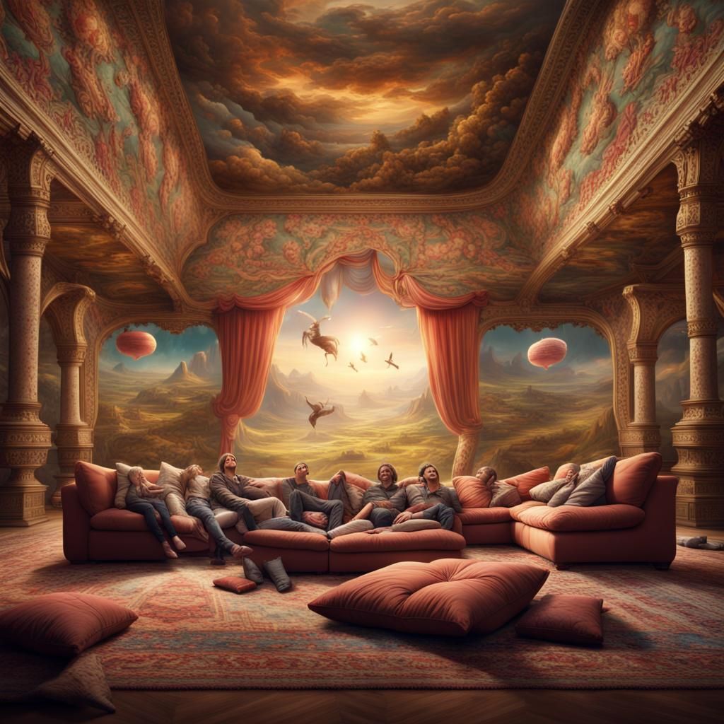 Relaxing People on Elevated Couches: Digital Matte Painting