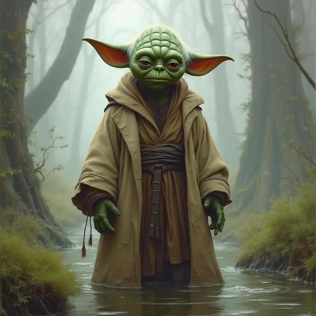 Yoda in Misty Swamp: Digital Concept Art