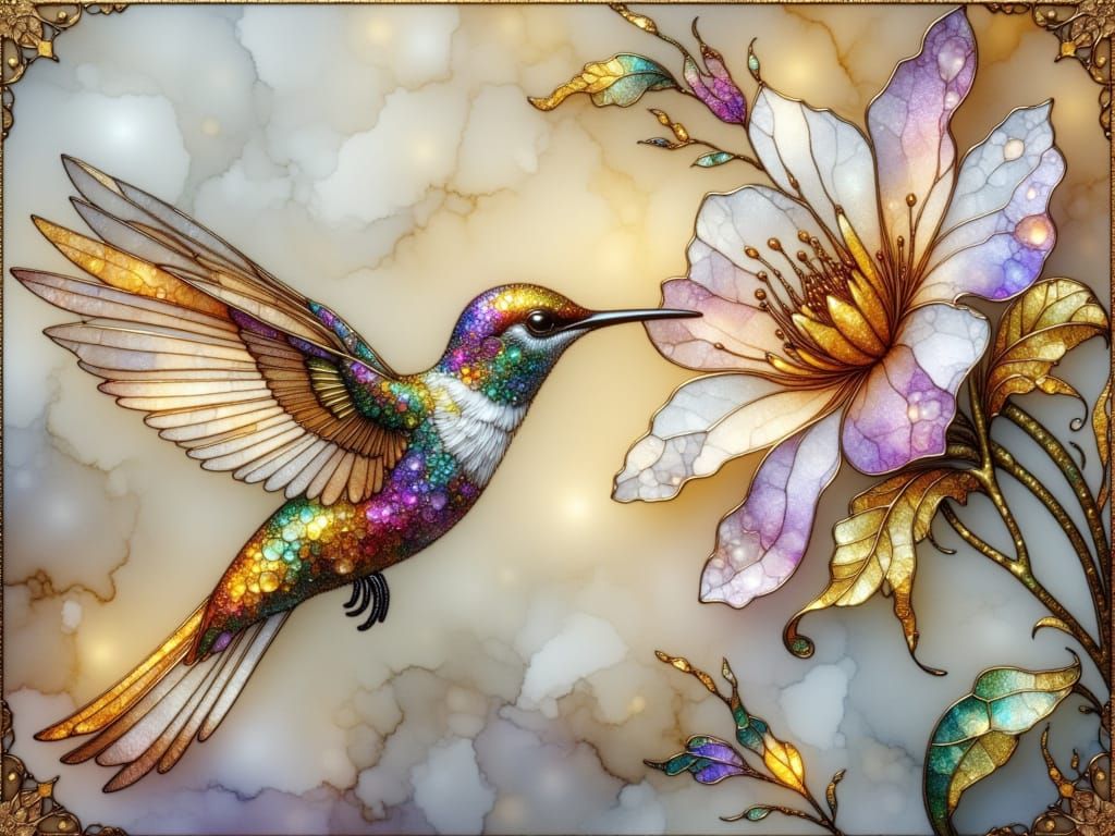 Chrome Hummingbird in Iridescent Beauty