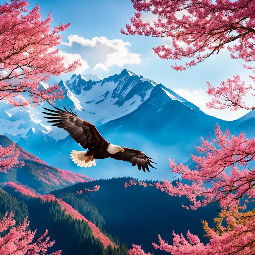 Majestic Mountain Landscape Under Sunny Sky