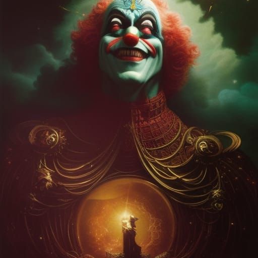 Cosmic Clown Prince: A Rococo Fantasy Art