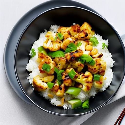 Grilled Chicken and Cauliflower over Jasmine Rice