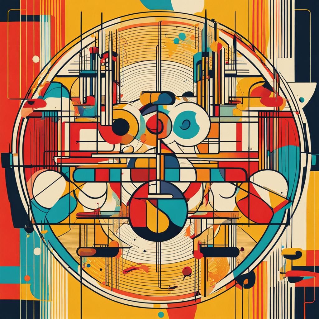 Geometric Bauhaus Abstract Human Form in Pop Art