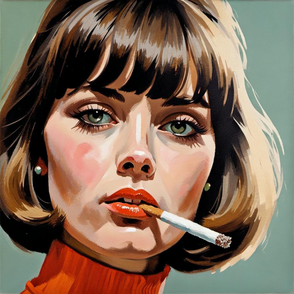 60s girl with a cigarette