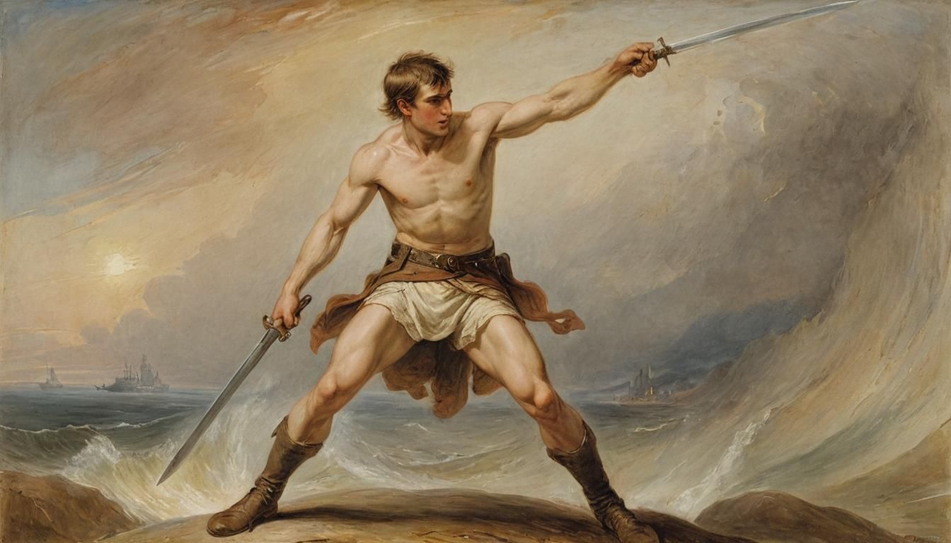 Heroic Ship in Storm, Romantic Era Style