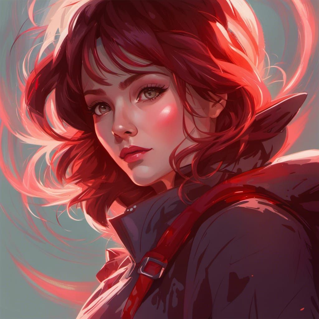 Woman with Glowing Aura in Vector Art Style