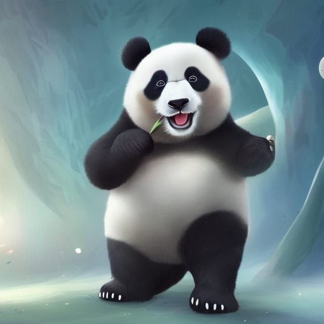 Adorable dancing panda