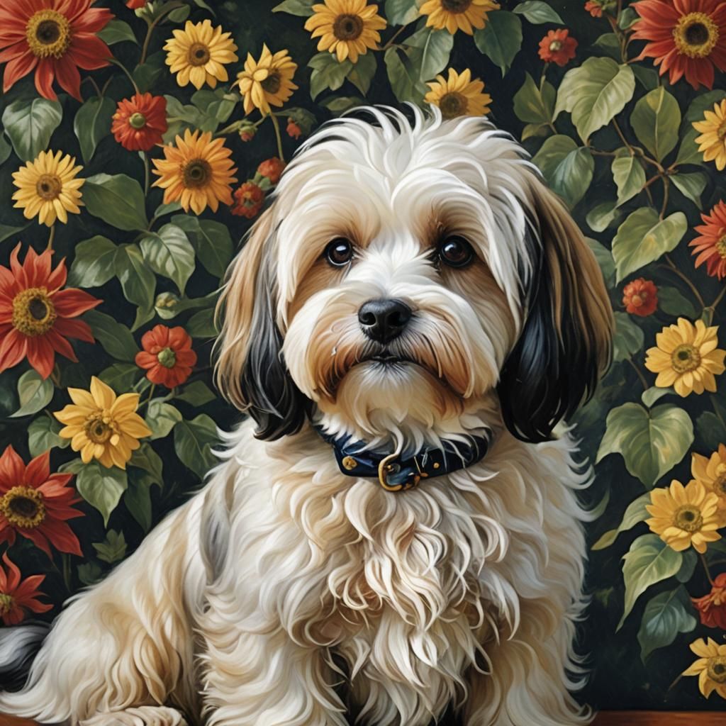 Bichon Havanese Portrait in Classical Style