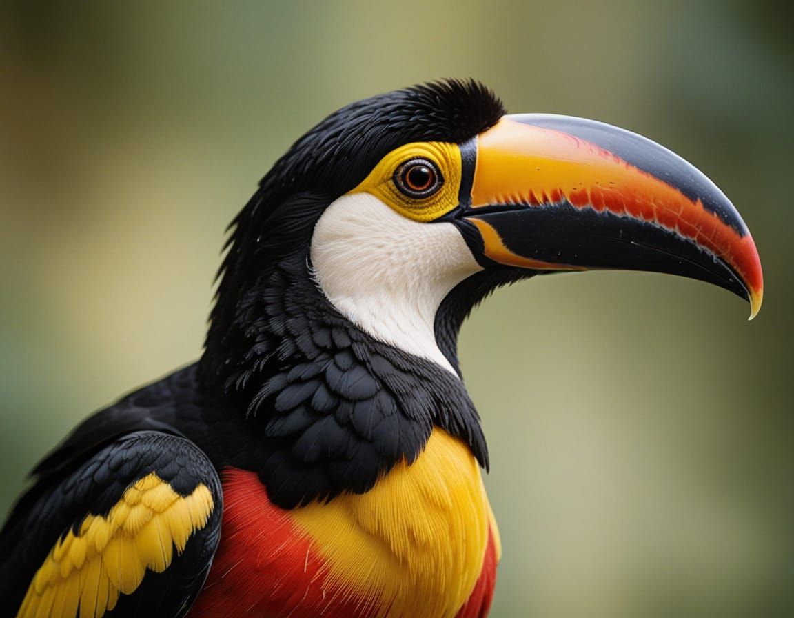 Vibrant Tropical Bird Portrait in Photorealistic Style