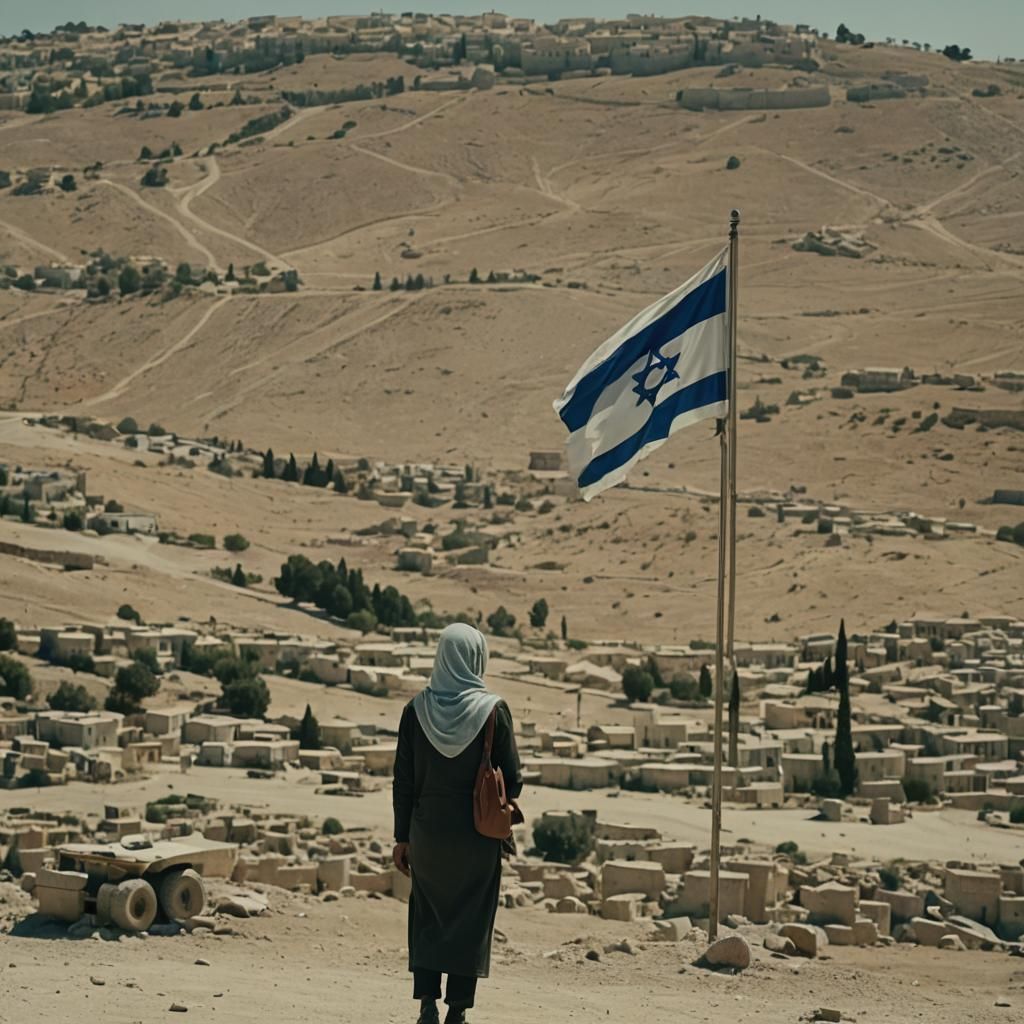 Symbolic Transformation: Israeli Flag Merging into Palestine