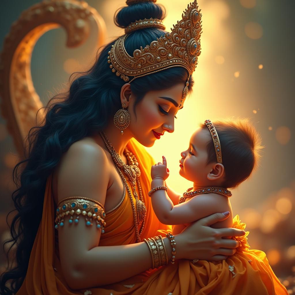 Goddess Durga Emerges from Baby's Fingerprints