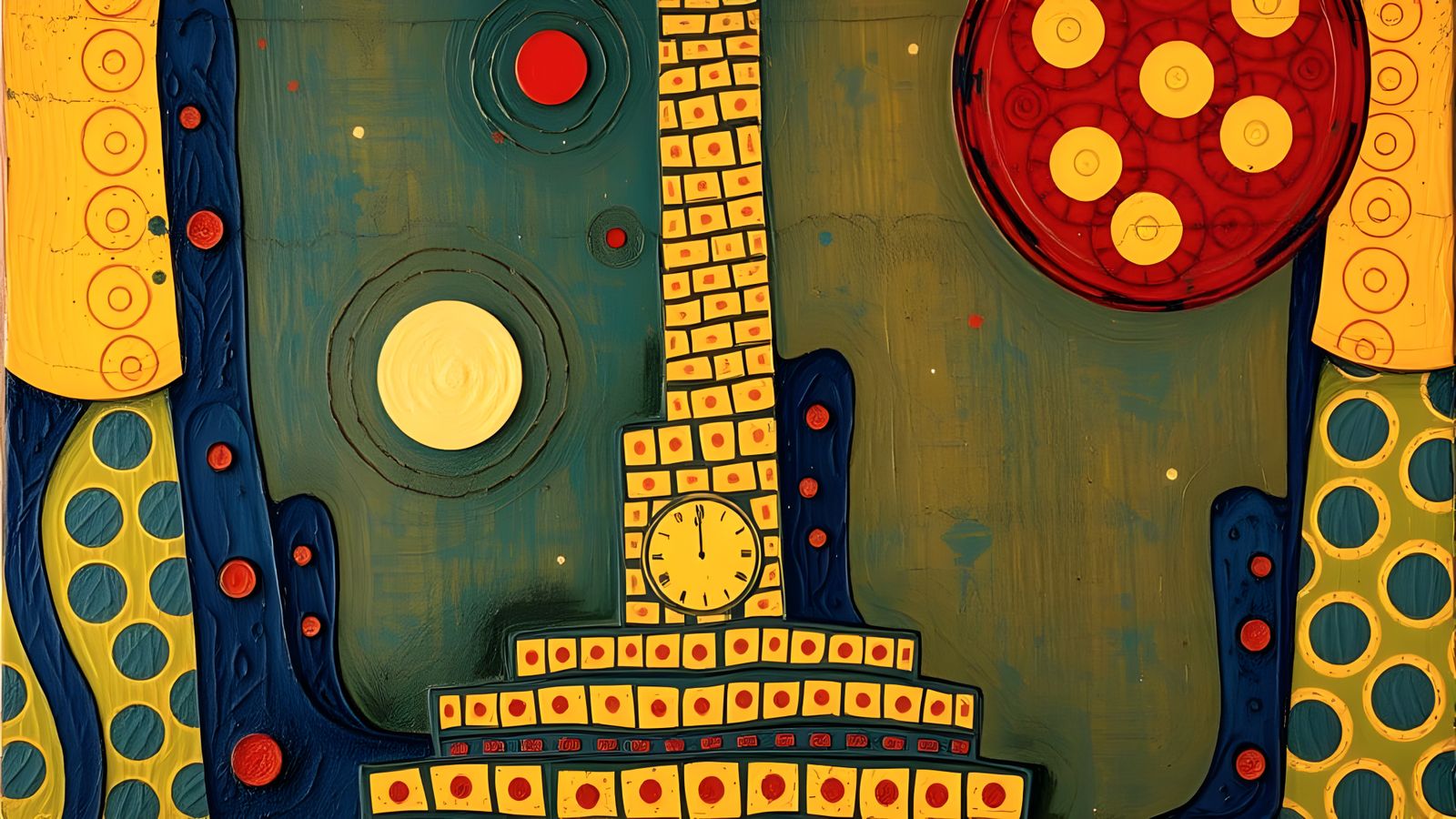 Vibrant Abstract Art in Impasto Style