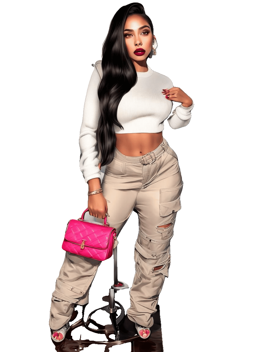 Fashionable Hispanic Model Portrait in Studio Lighting