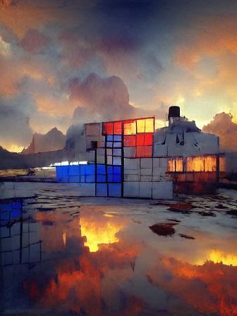 Abstract Composition in Mondrian Style