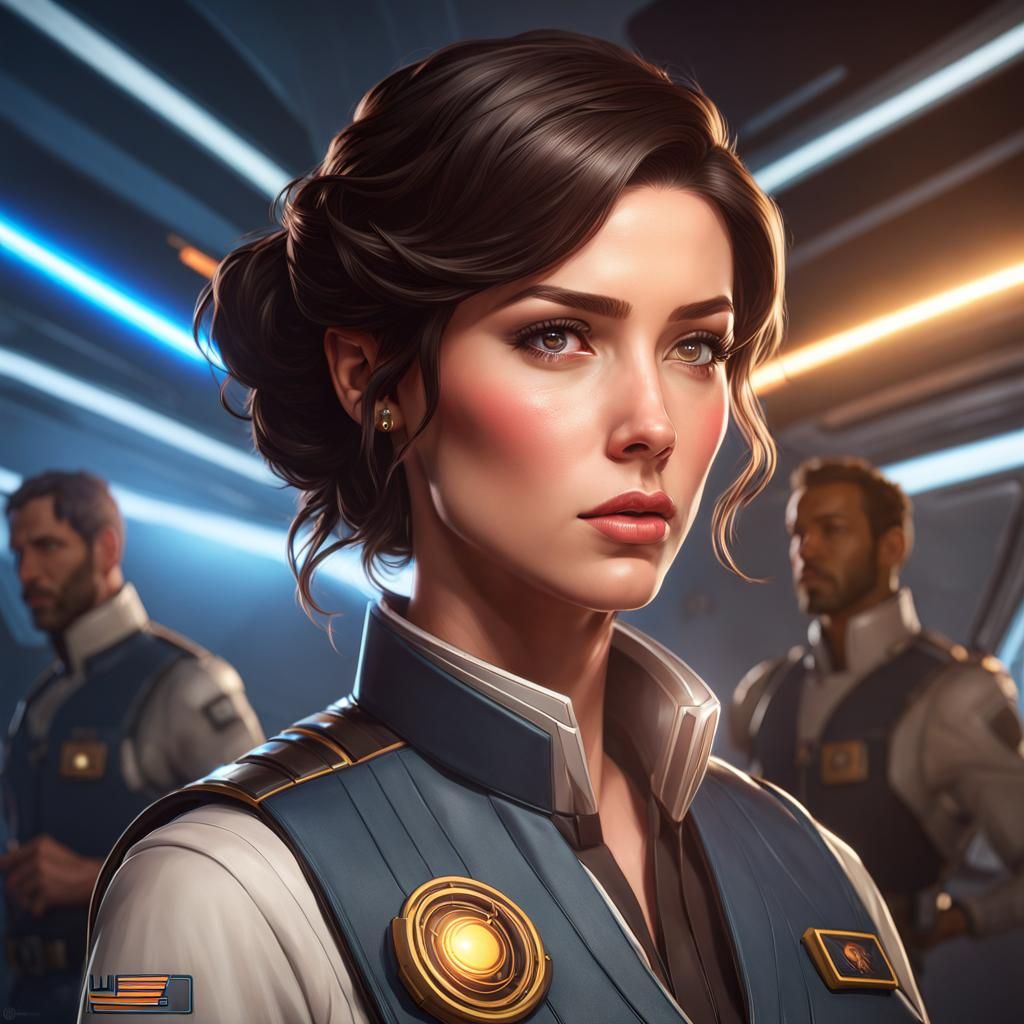 Female Smuggler Portrait in Art Nouveau Style