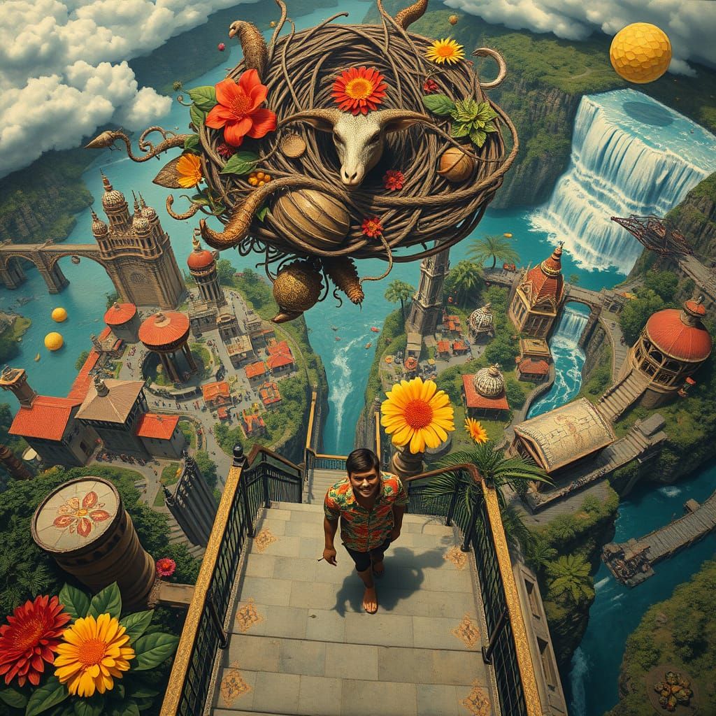 Aerial View of Sacred Geometry Floating City