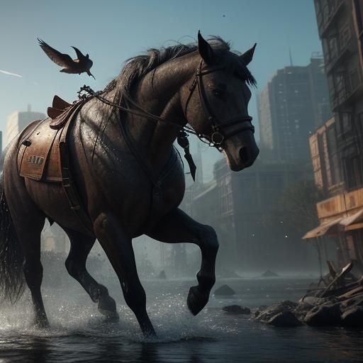 Horse Races to YouTube Logo: Cinematic Digital Art